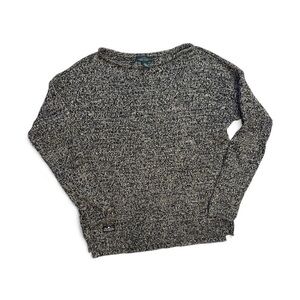 Lauren Jean Company‎ Size S Marled Roll Neck Sweater Black/White Preppy Academia